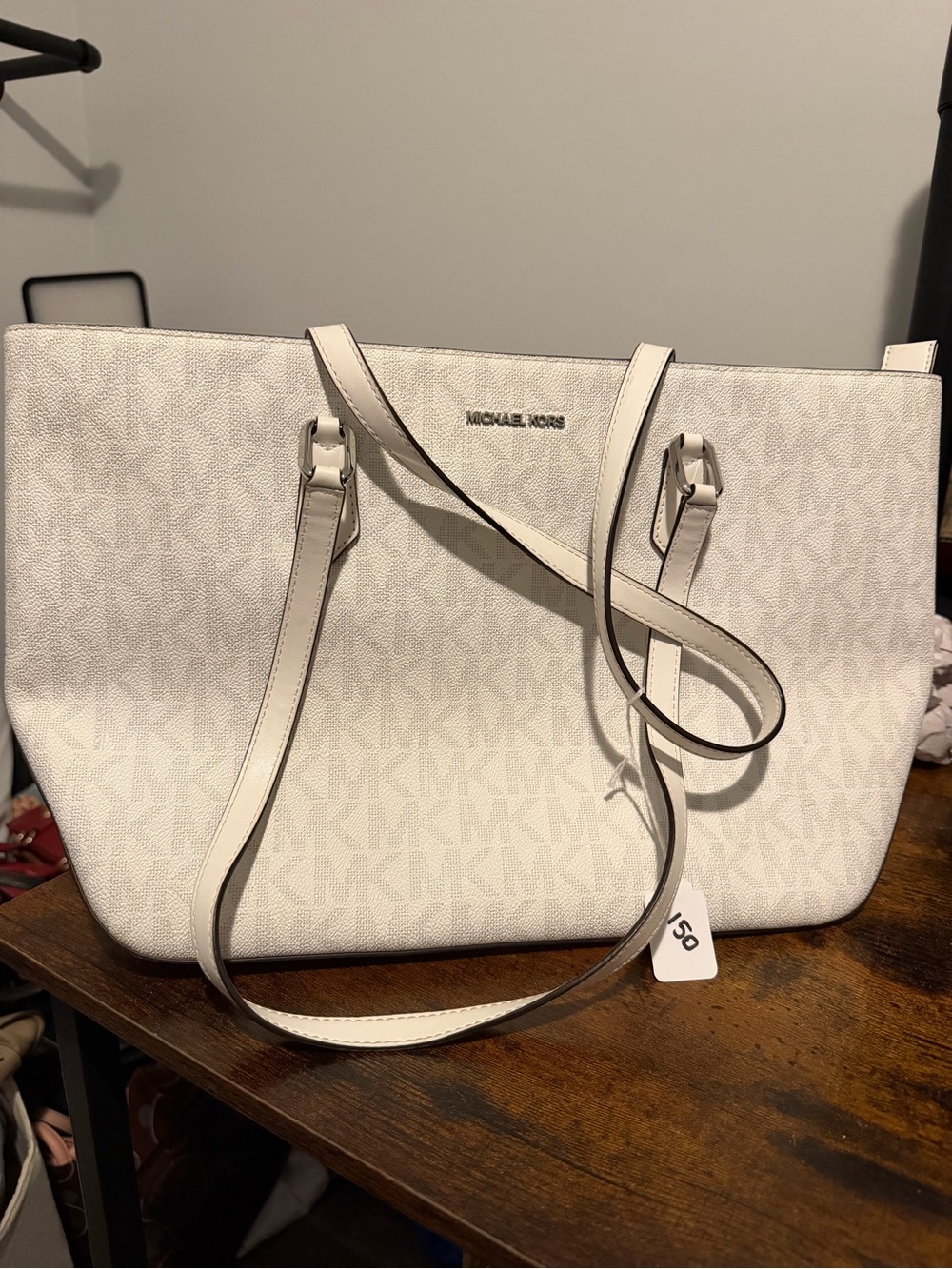 Michael Kors White Signature Tote Bag